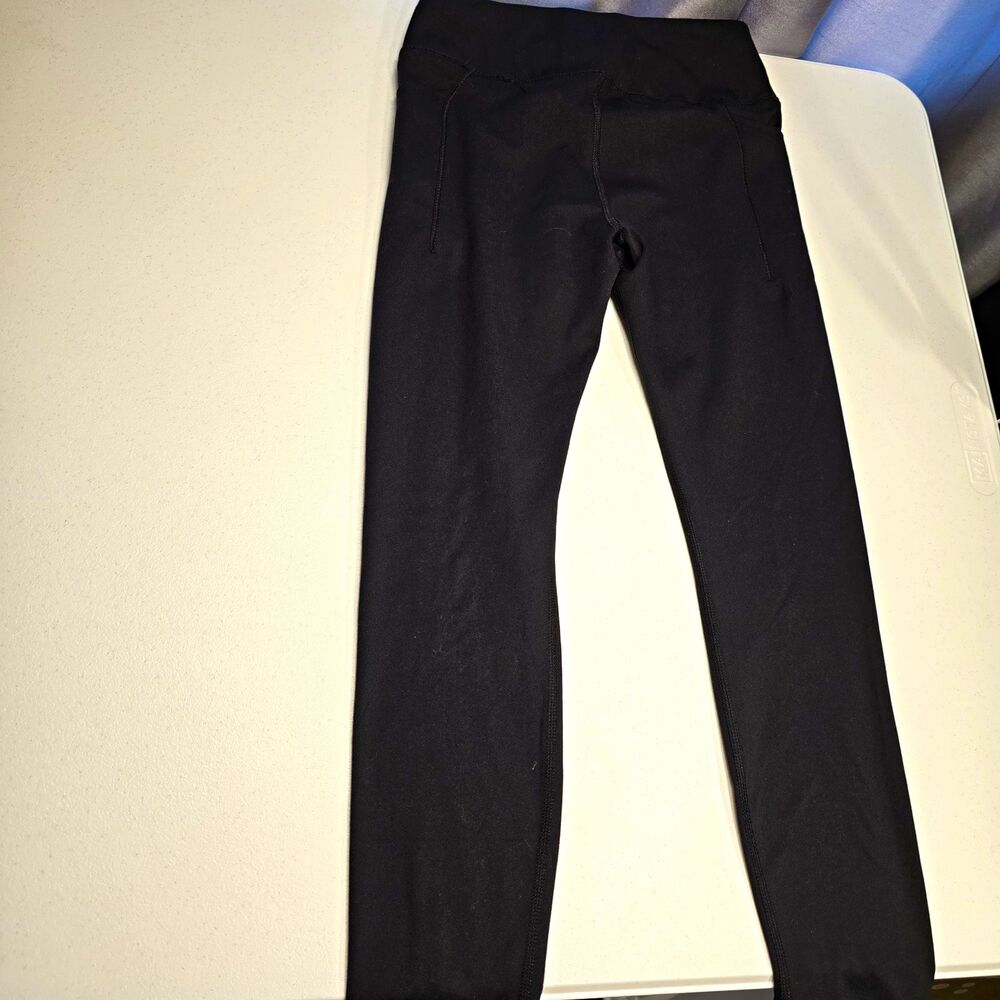 Member's Mark Girls Active Leggings Size L (10/12) Black Ankle Poly/Spandex